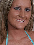 Alyssa loves to play with her huge perky tits in a tiny blue bikini top Picture 3